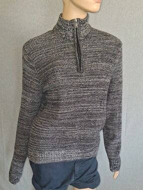 Outdoor Life Men's Black & Gray Marled Half-Zip Sweater